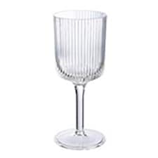 F&F Home clear plastic ribbed wine glass