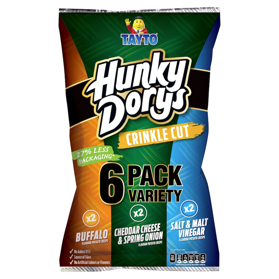 Tayto Hunky Dorys Crinkle Cut Crsps Variety Pack 150G