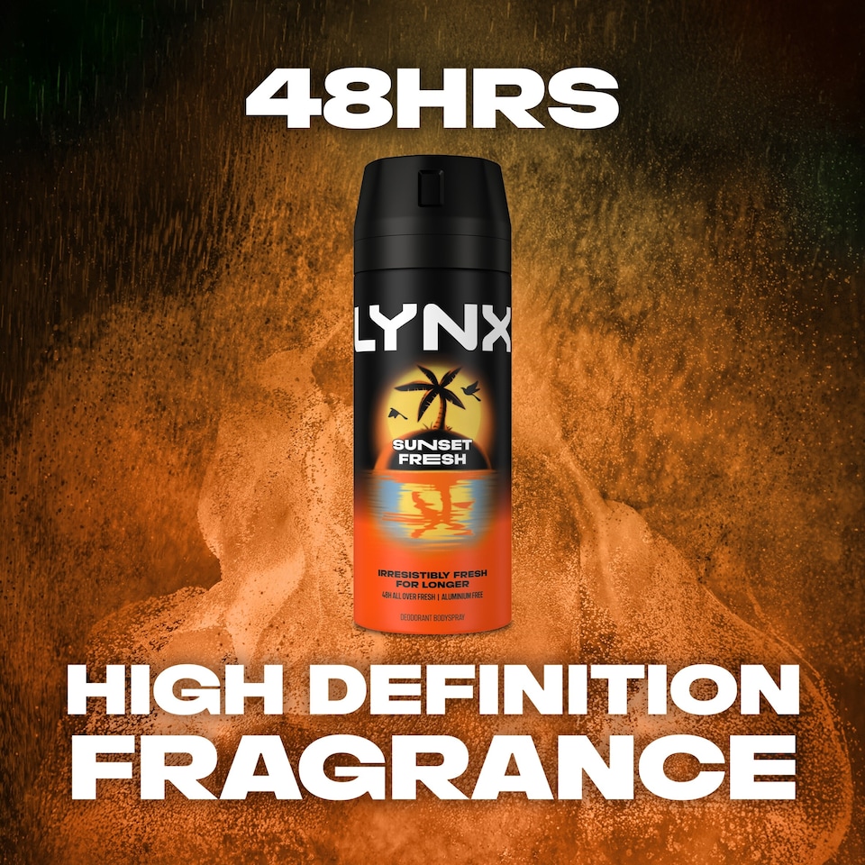 image 1 of Lynx Deodorant Bodyspray Aerosol Sunset Fresh 150ml