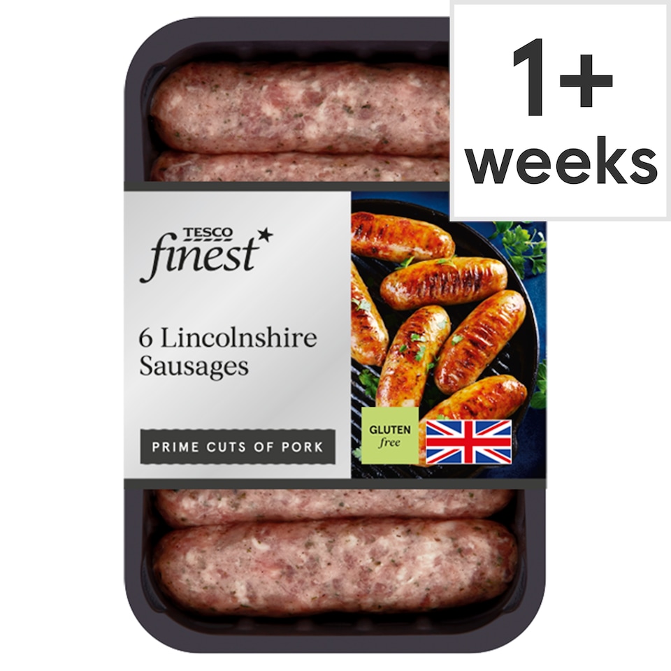 Tesco Finest British 6 Lincolnshire Sausages 400G