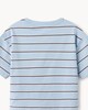 image 6 of F&F Girls Pure Cotton Striped Slogan T-Shirt in Blue
