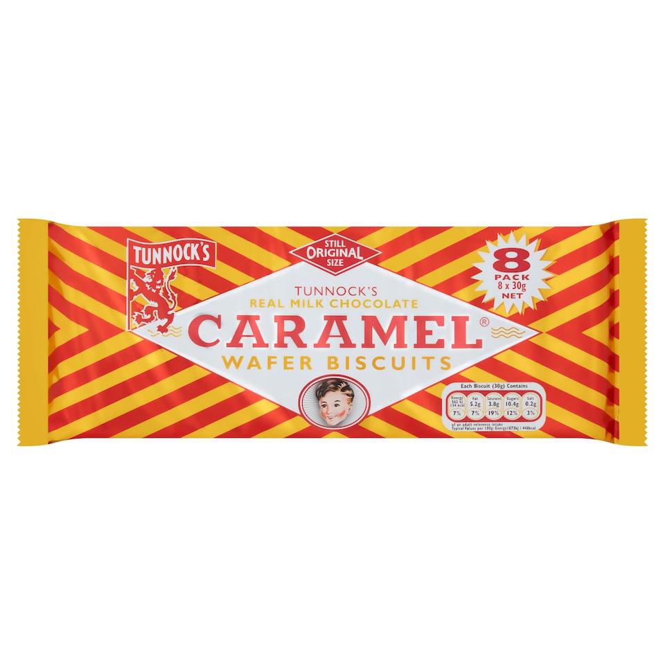 image 1 of Tunnocks Milk Chocolate Caramel Wafer Biscuits Multipack, 240g