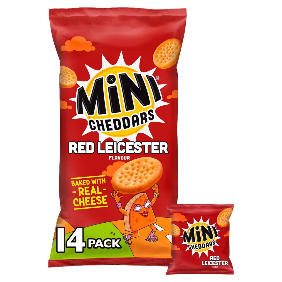 image 1 of Jacob's Mini Cheddars 14 Pack Red Leicester 322G