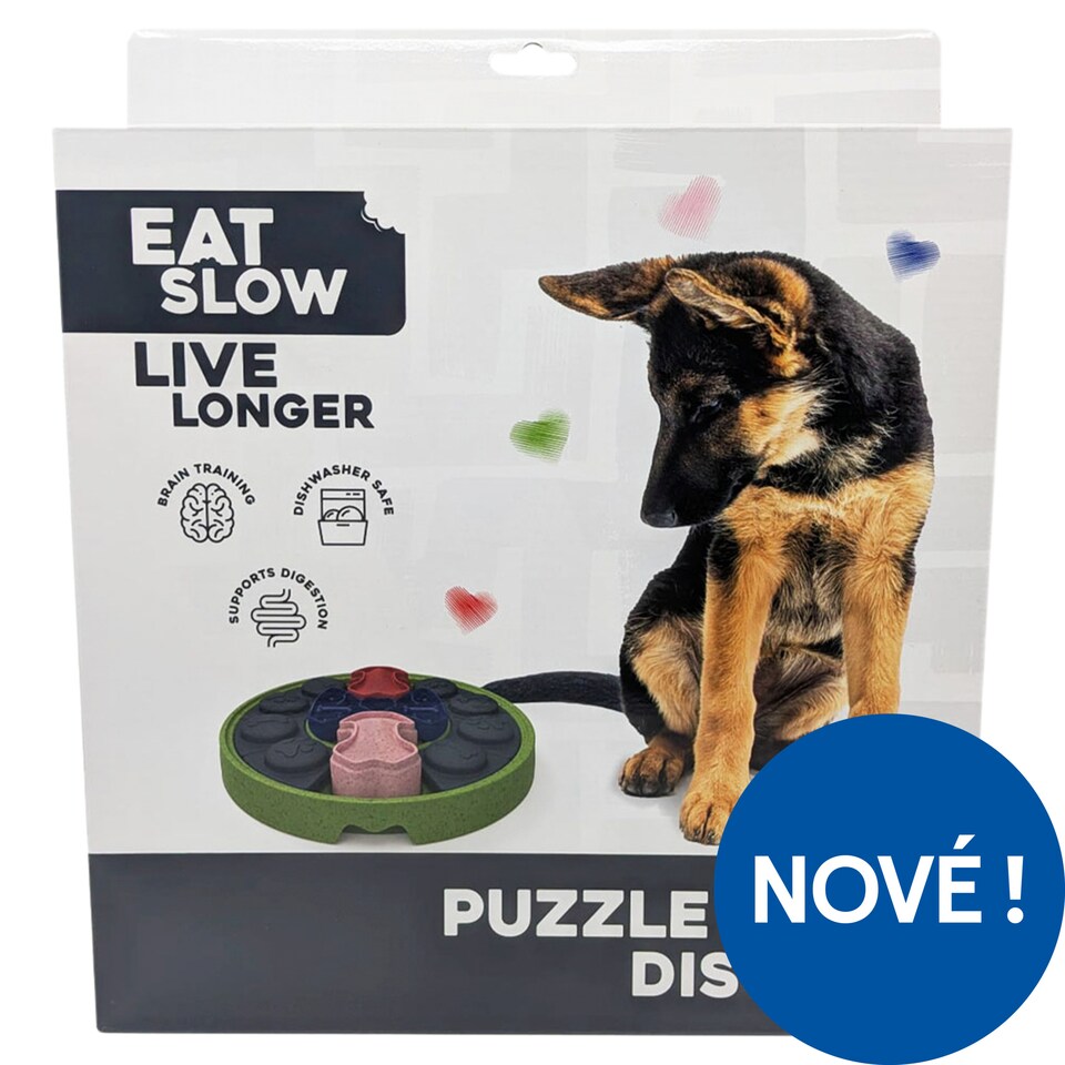 Eat Slow Live Longer Puzzle Disc pro zvířata 1 ks
