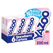 Yazoo No Added Sugar Strawberry Milk Drink 6 x 200ml