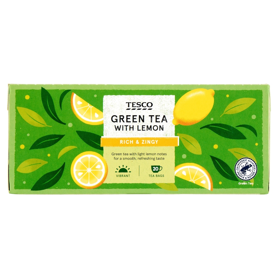 Tesco aromatizált filteres citromízű zöld tea 20 filter 35 g