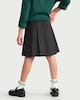 image 3 of F&F Girls School Buckle Pleated Skirt in Grey