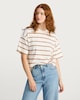 image 3 of The F&F Edit Pure Cotton Striped Boxy Fit T-Shirt in Multi Brown