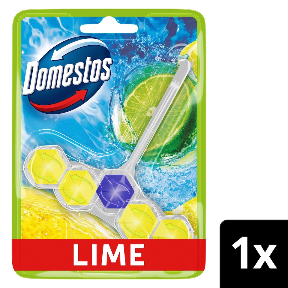 image 1 of Domestos Power 5 Toilet Rim Block Freshener Lime 50g