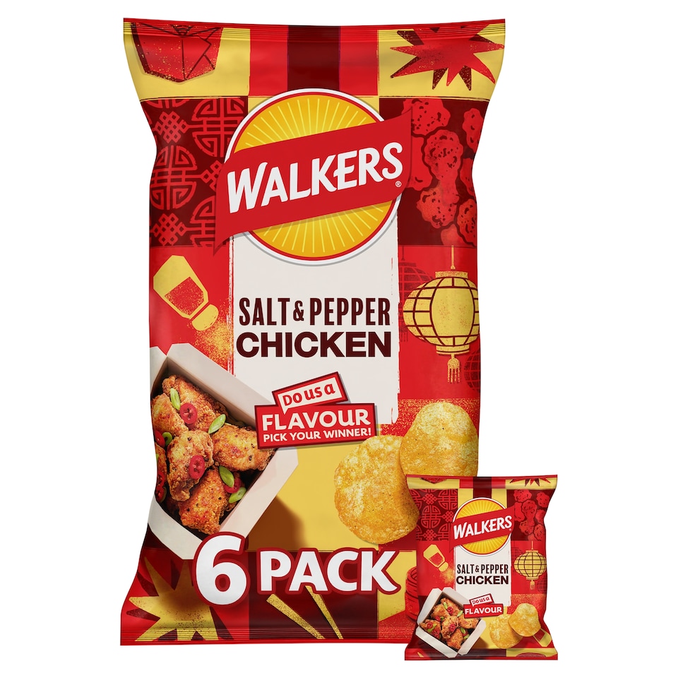 image 1 of Walkers Do Us a Flavour  Salt & Pepper Chicken Multipack Crisps 6x25g