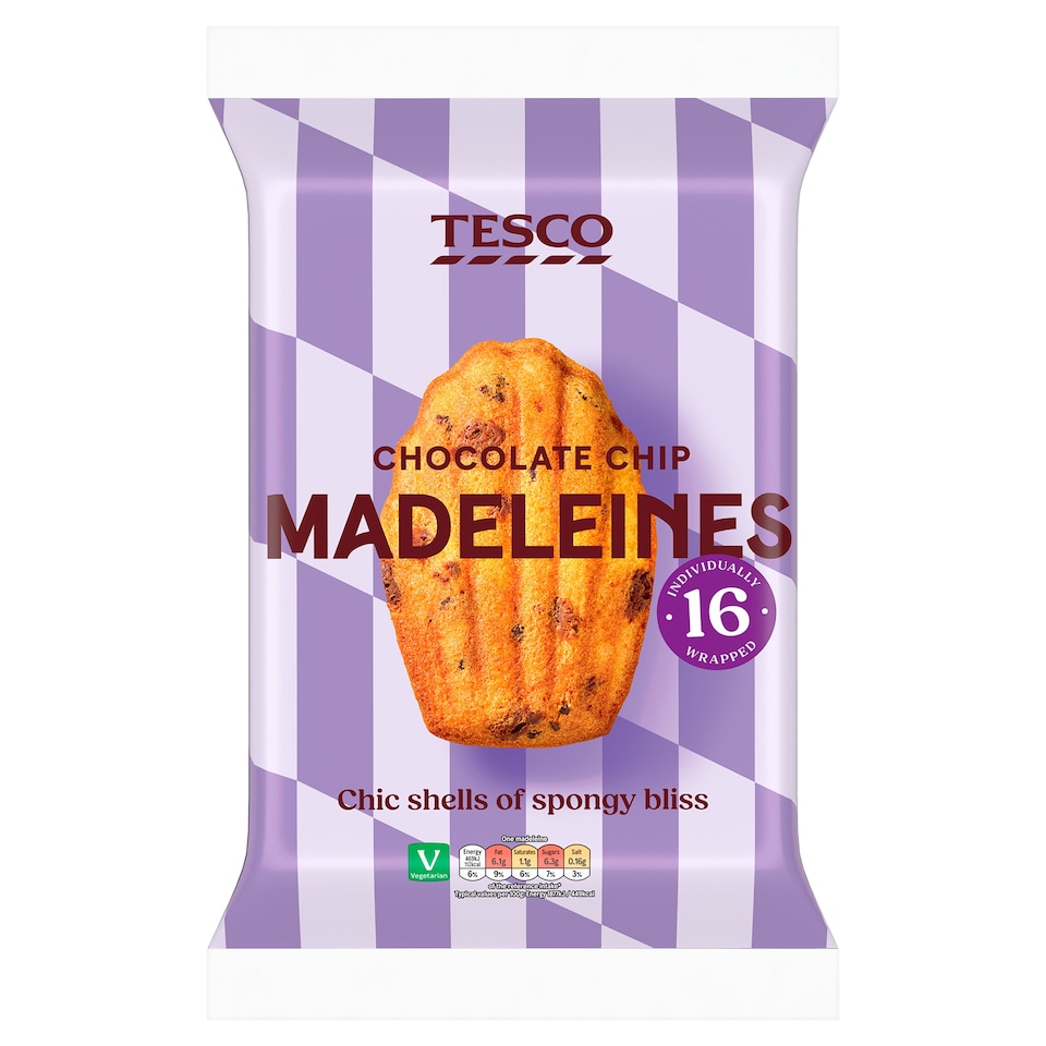 Tesco Chocolate Chip Madeleines 400G