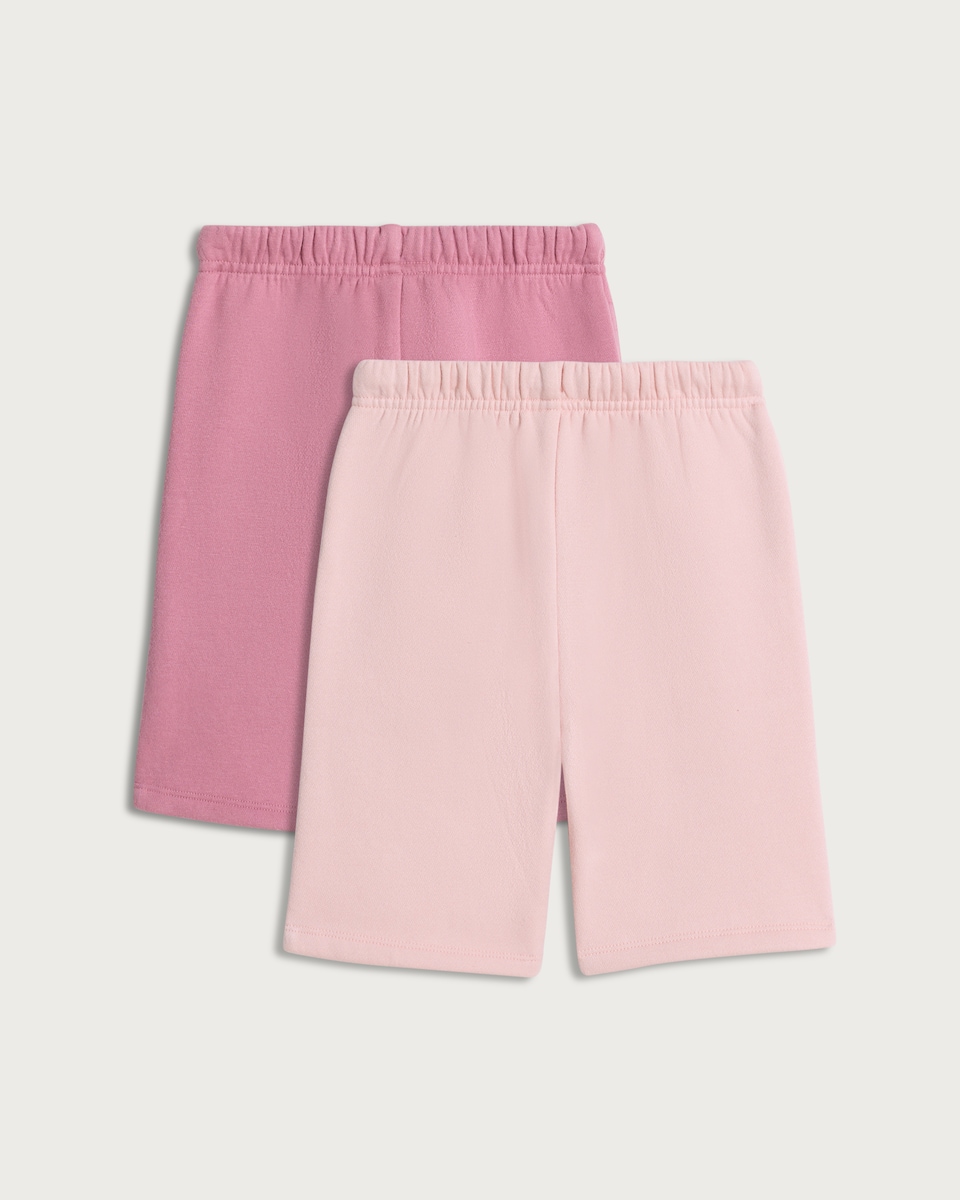 image 1 of F&F 2-Pack Cotton Rich Wide Leg Drawstring Joggers in Pink