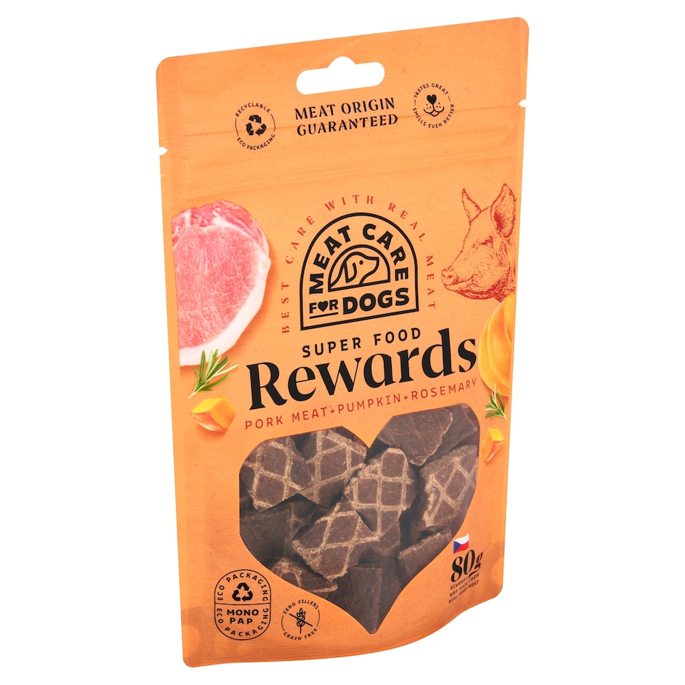 Meat Care Rewards Dog Pork with Pumpkin and Rosemary 80g