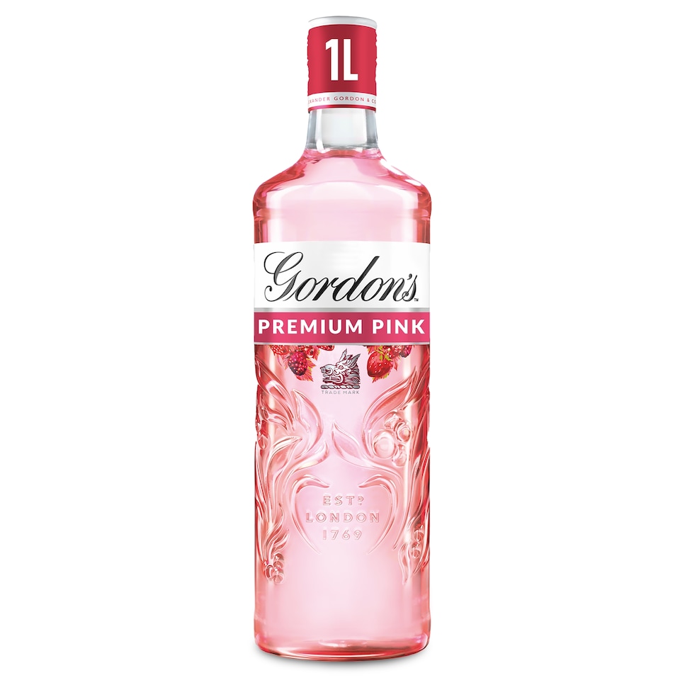 image 1 of Gordon's Premium Pink Distilled Gin Bottle 37.5% Vol 1L