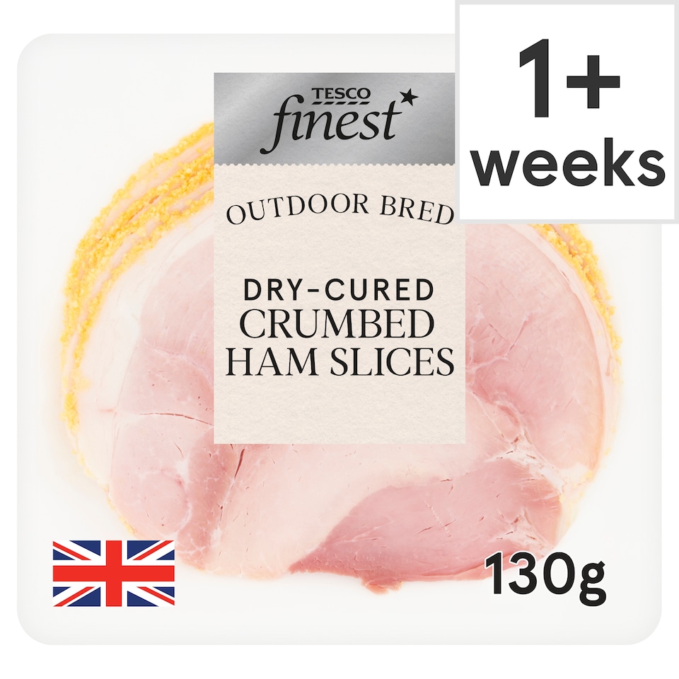 Tesco Finest Dry Cured Crumbed Ham Slices 130g