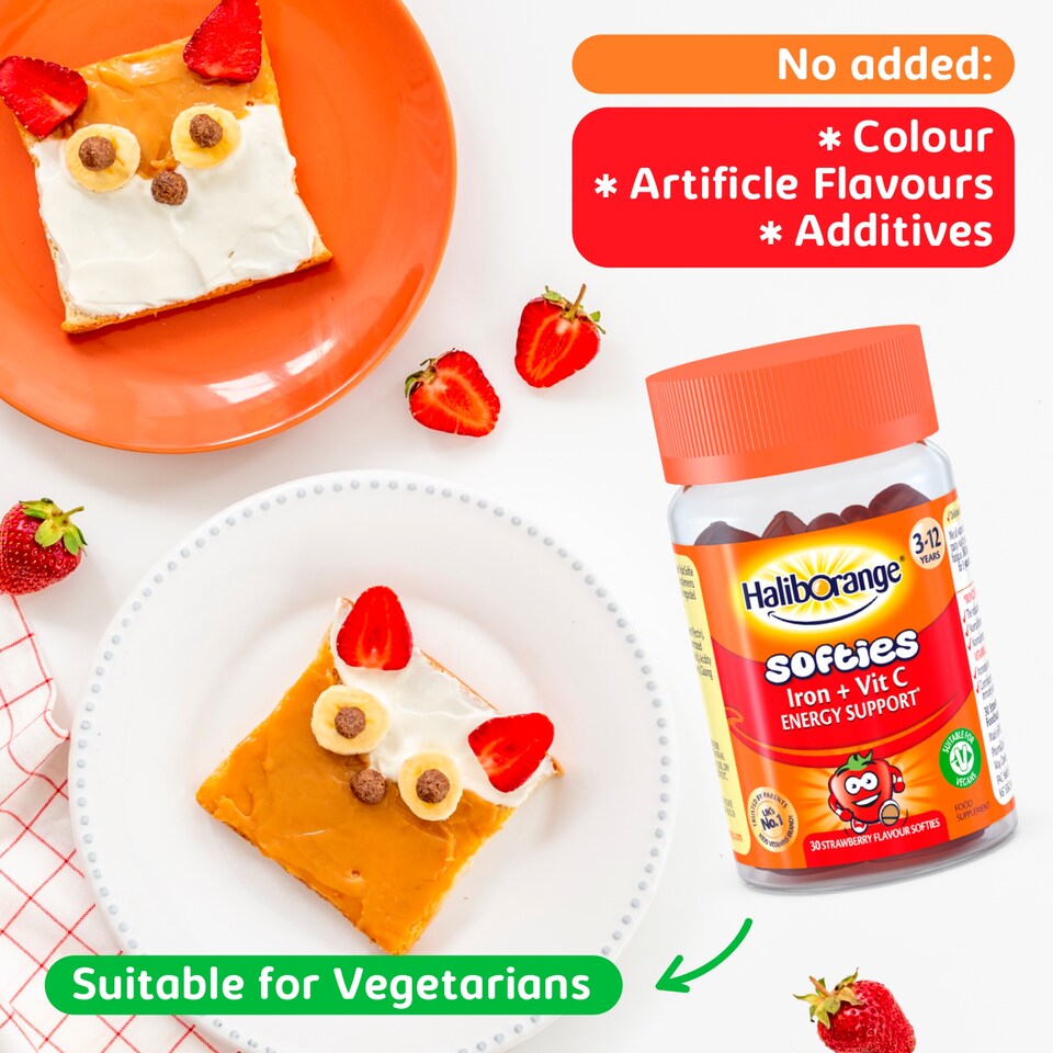 image 1 of Haliborange Iron + Vitamin C Strawberry Softies x30