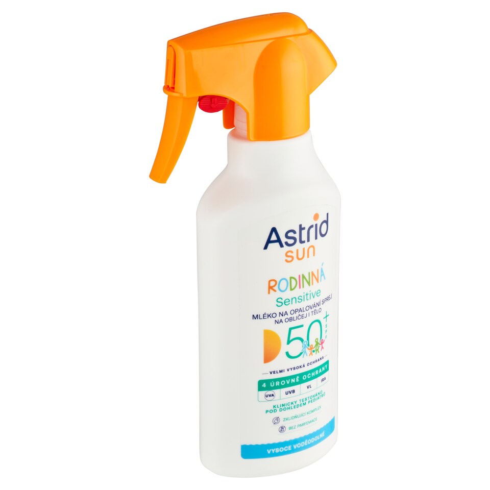 Astrid Sun Sensitive rodinná mléko na opalování ve spreji SPF 50+ 270ml