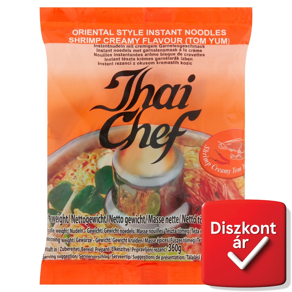 Thai Chef instant tészta krémes garnélarák ízben 360 g  1. kép