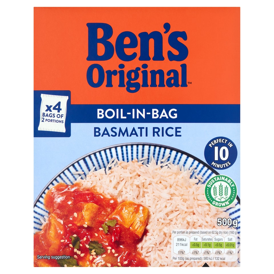 Ben's Original Boil In Bag Basmati Rice 500G