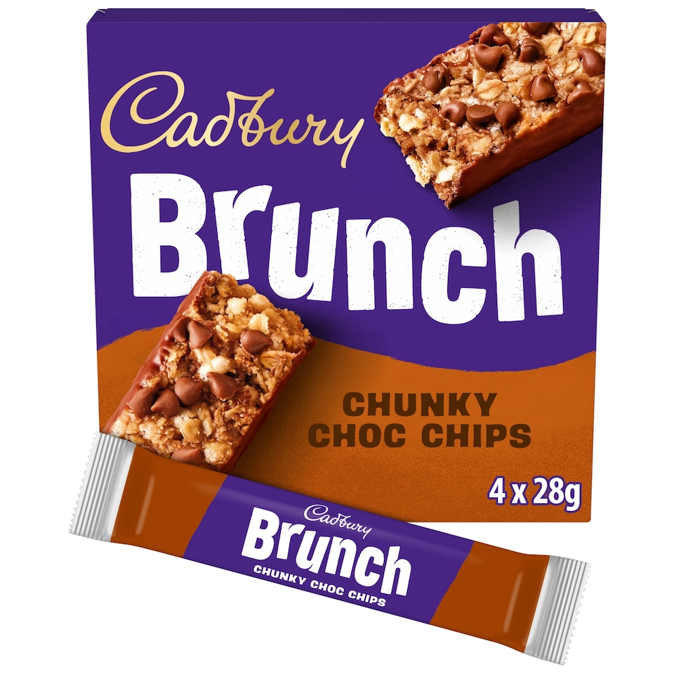 Cadbury Brunch Chocolate Chip Wholegrain Cereal Bars 4 x 28g