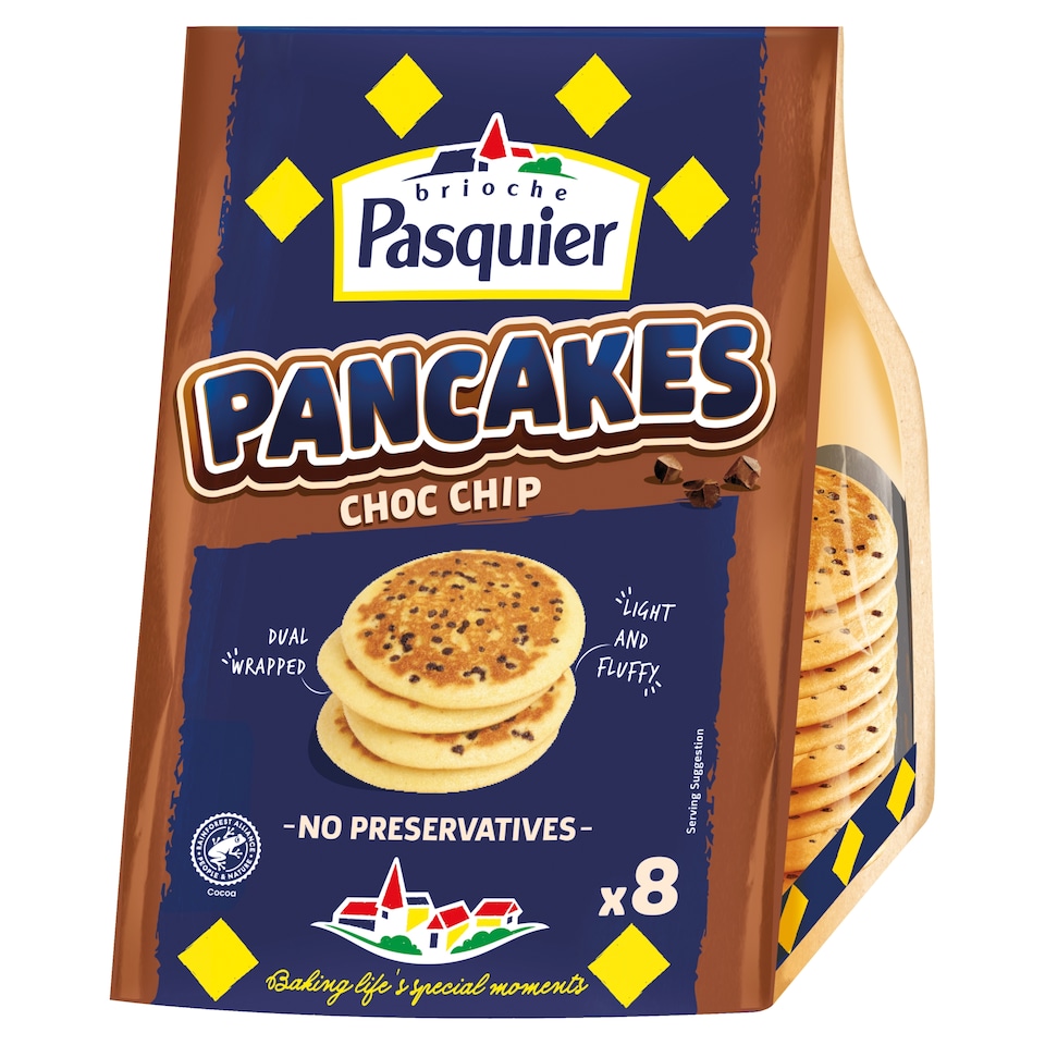 Brioche Pasquier Pancakes chocolate chip 8 Pack