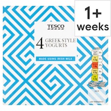Tesco 4 Greek Style Natural Yogurts 4X125g