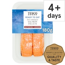 Tesco Hot Smoked Salmon Fillets 180G
