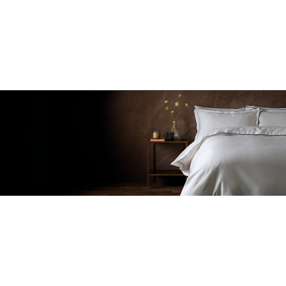 image 1 of F&F Home Hotel White Double Stitch Edge Duvet Set Super King