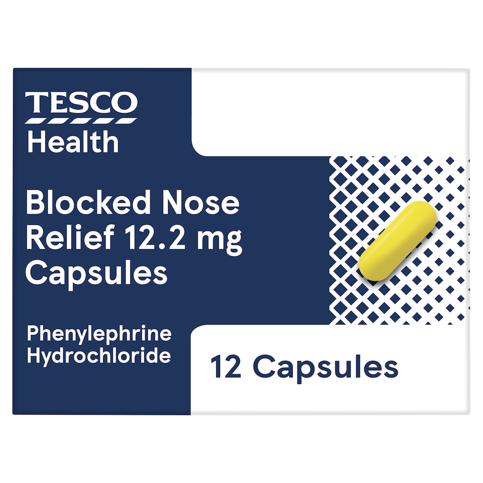 Tesco Health Blocked Nose Relief Capsules 12s