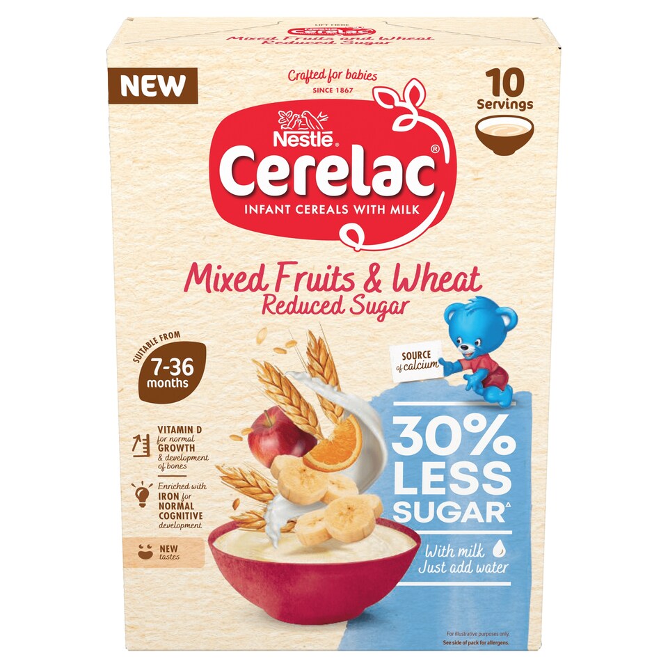 image 1 of Cerelac Wheat & Mixed Fruits Reduced Sugar 250g