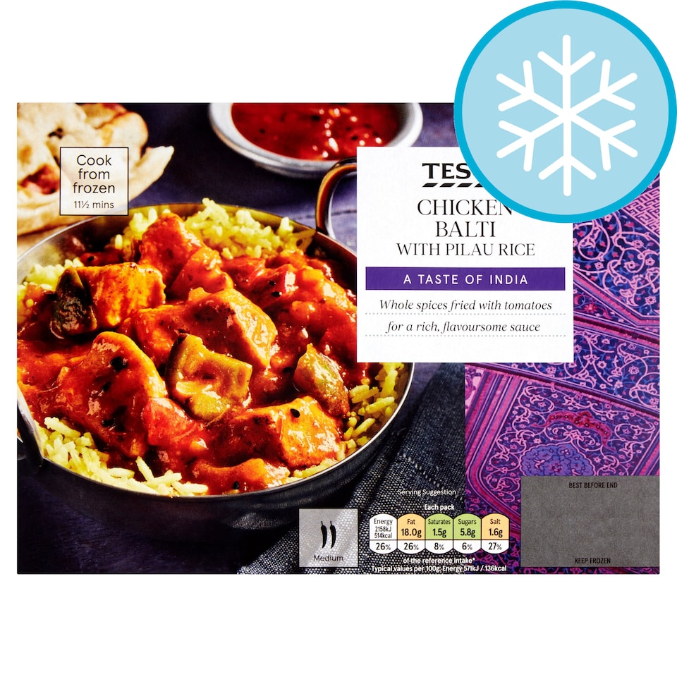 Tesco Chicken Balti With Pilau Rice 400G