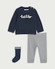 image 1 of F&F Baby 3-Piece Cotton Rich Jumper Set in Navy
