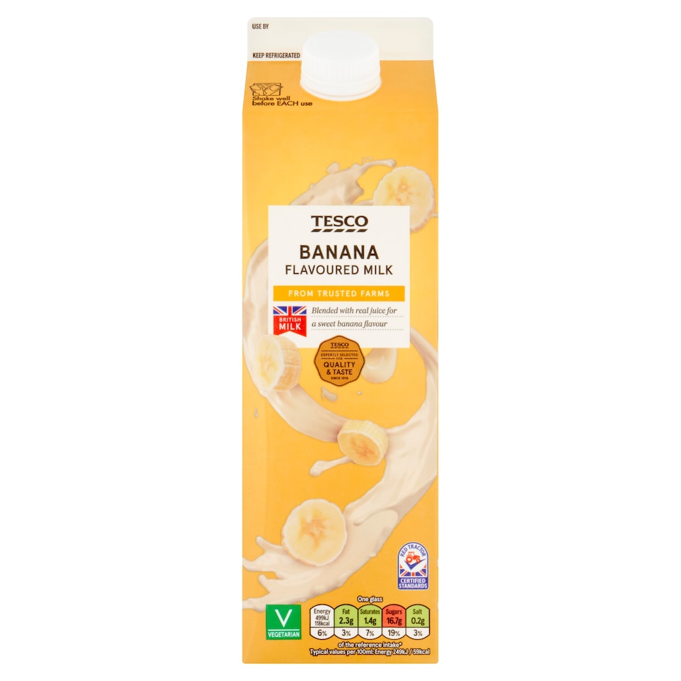 Tesco Banana Flavoured Milk 1L