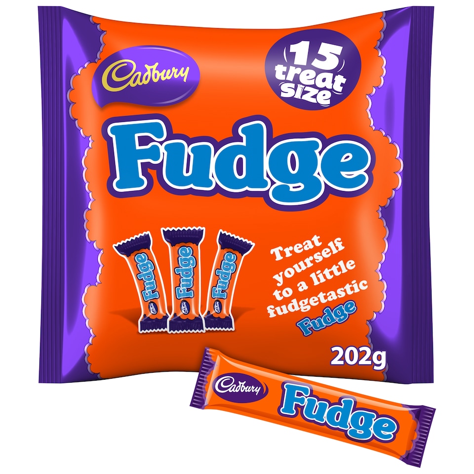 Cadbury Fudge Treat Size Chocolate Bars Multipack 1 X 202g