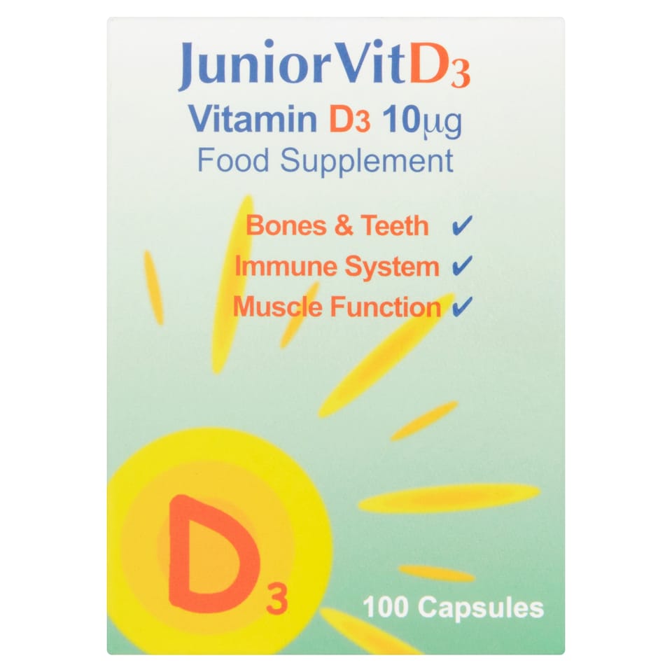 Shield Junior Vitamin D3 10Ug 100 Capsules