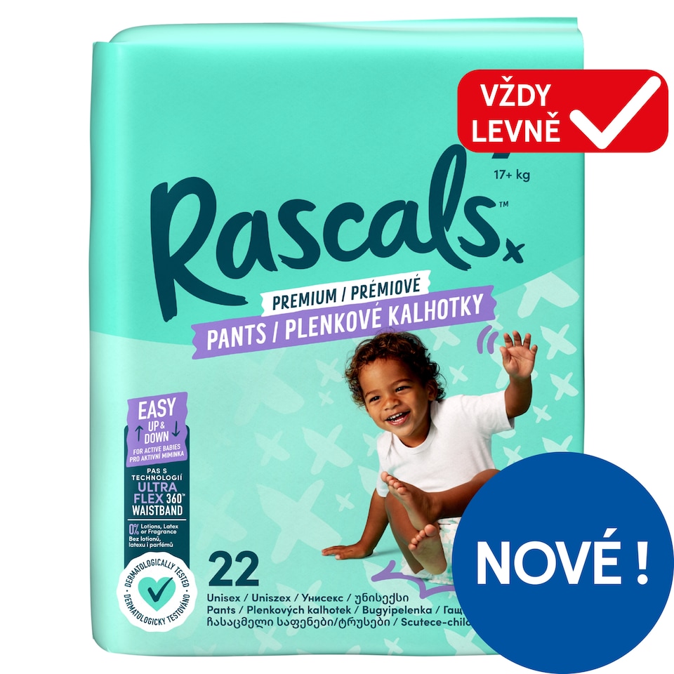 Rascals Premium Pants 7 17+ kg 22 pcs