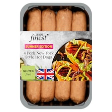 Tesco Finest 4 Pork New York Style Hot Dogs 400G