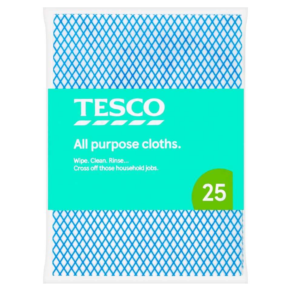 image 1 of Tesco All Purpose Cloths 25 Pack