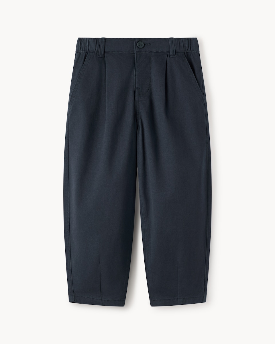 image 1 of F&F Boys Cotton Rich Balloon Leg Trousers in Navy