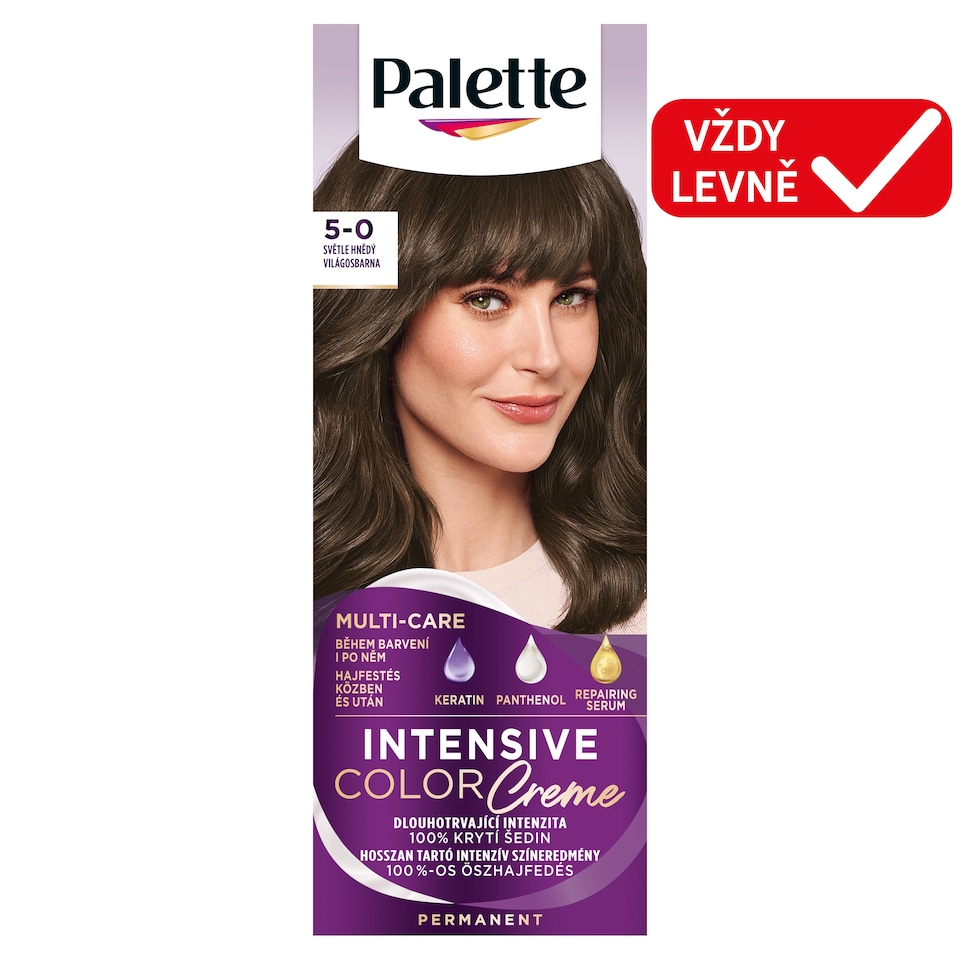 Obrázek 1 pro produkt Palette Intensive Color Creme barva na vlasy Světle hnědý 5-0