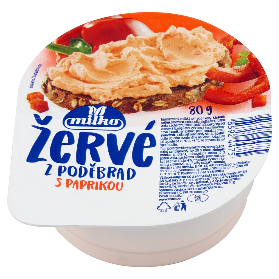 Milko Žervé z Poděbrad paprikový 80 g
