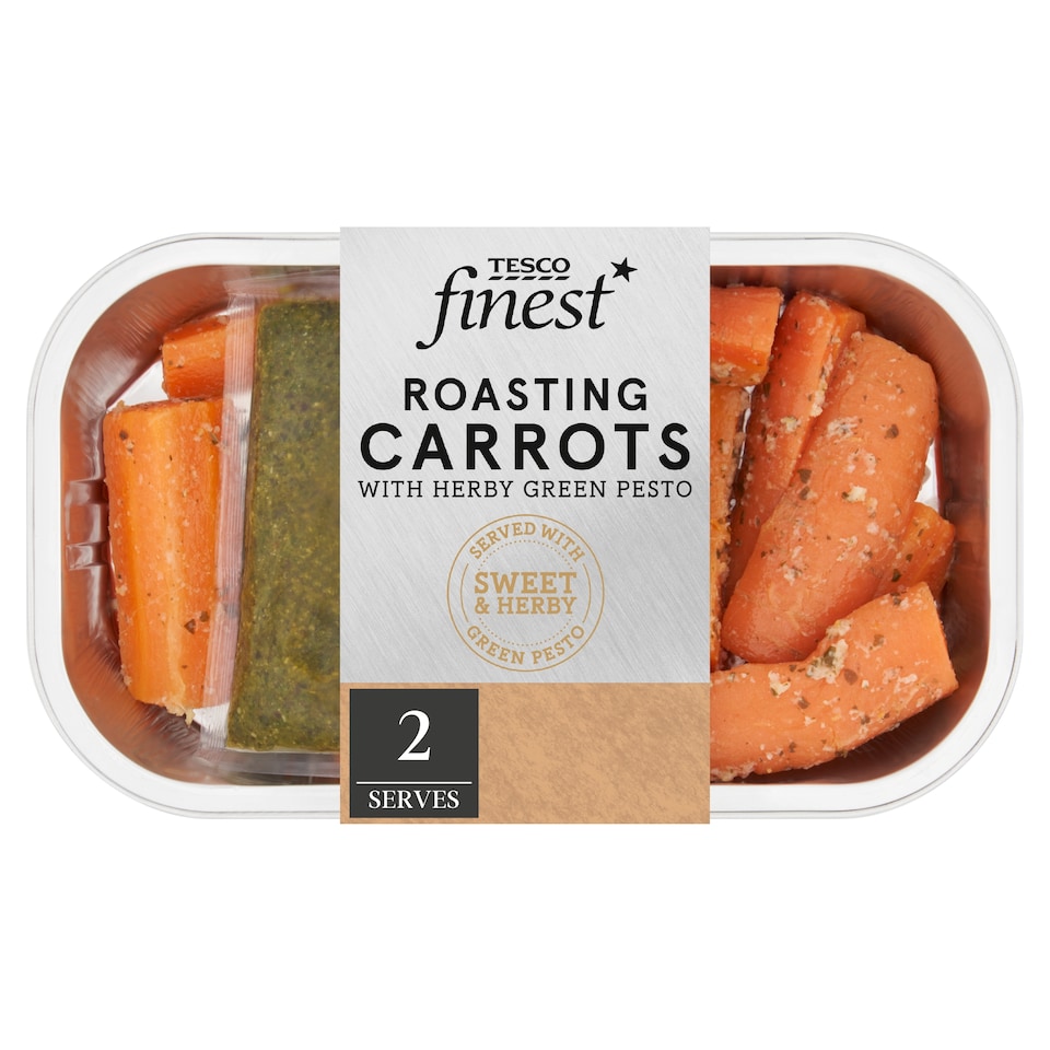 image 1 of Tesco Finest Roasting Carrots with Herby Green Pesto 350g