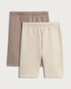 image 2 of F&F Baby 2-Pack Cotton Rich Drawstring Wide Leg Joggers in Tan