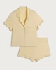 image 5 of F&F 2-Piece Frill Trim Pyjama Set in Yellow