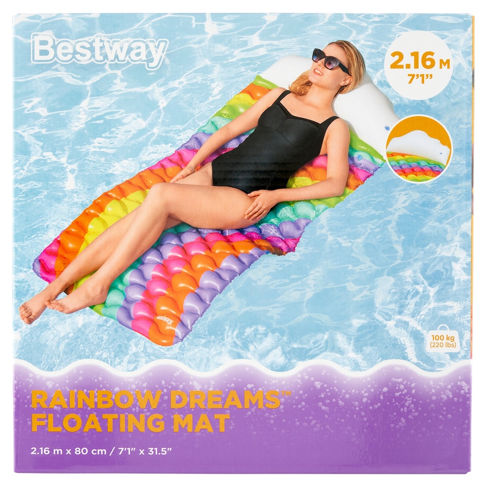 Bestway Rainbow Dreams Floating Mat 2,16 m x 80 cm