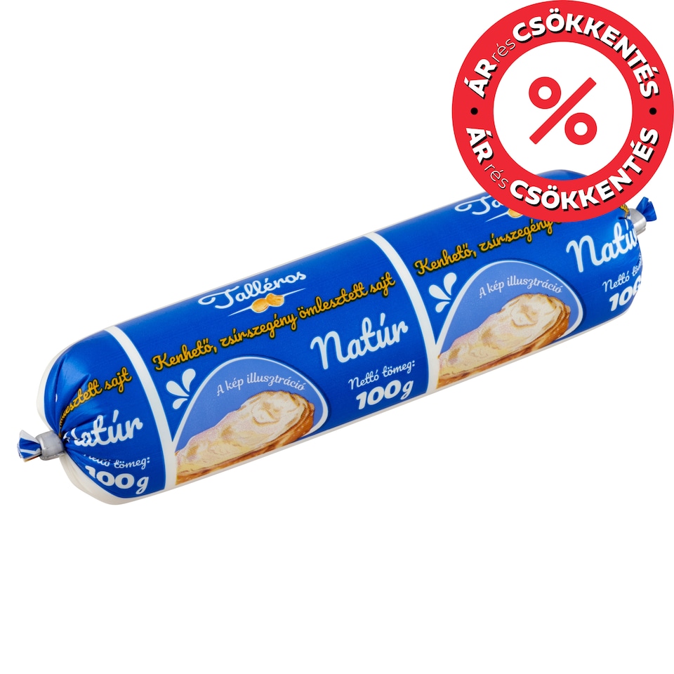 Talléros natúr, kenhető, zsírszegény ömlesztett sajt 100 g