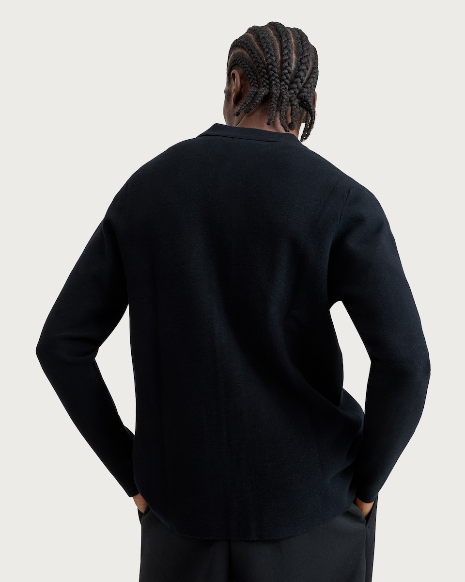 image 1 of F&F Knitted Patch Pocket Relaxed Fit Button Up Cardigan in Black