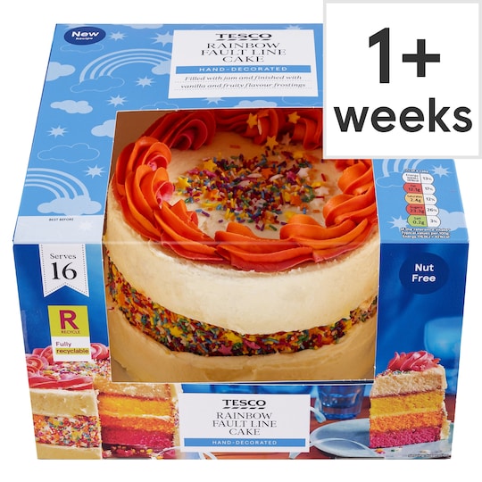 Tesco Rainbow Fault Line Cake Tesco Groceries