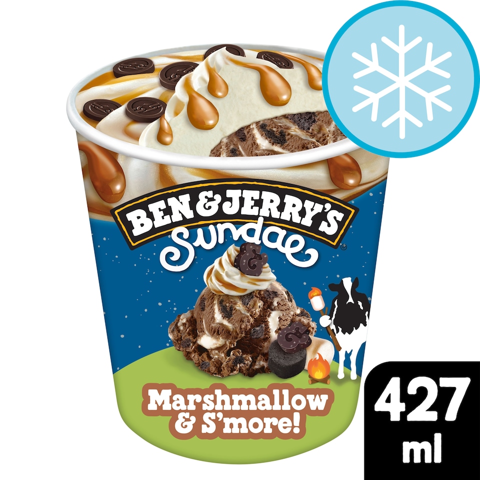 image 1 of Ben & Jerry's Sundae Marshmallow & S'more Ice Cream Tub 427ml