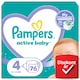 Pampers Active Baby Pelenka, Méret: 4, 76 db Pelenka, 9kg-14kg  1. kép
